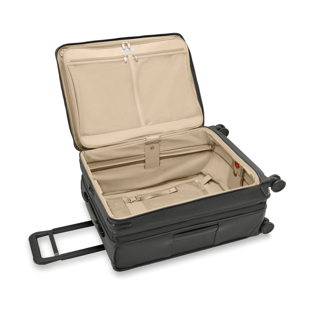Briggs & Riley Baseline Compact Checked Expandable Spinner in Black — interior view 5