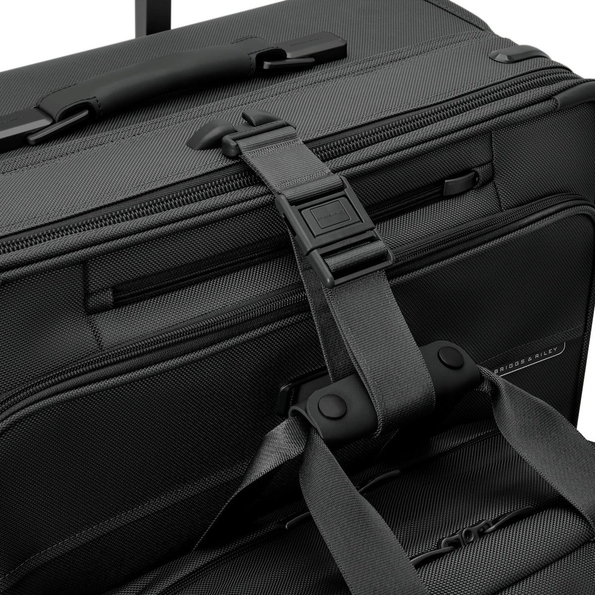 Briggs & Riley Baseline Compact Checked Expandable Spinner in Black — detail view 6