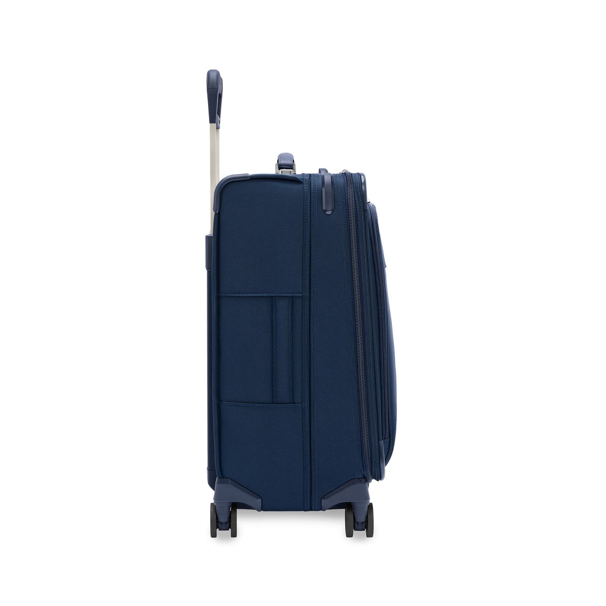 Briggs & Riley Baseline Compact Checked Expandable Spinner in Navy — angle view 3