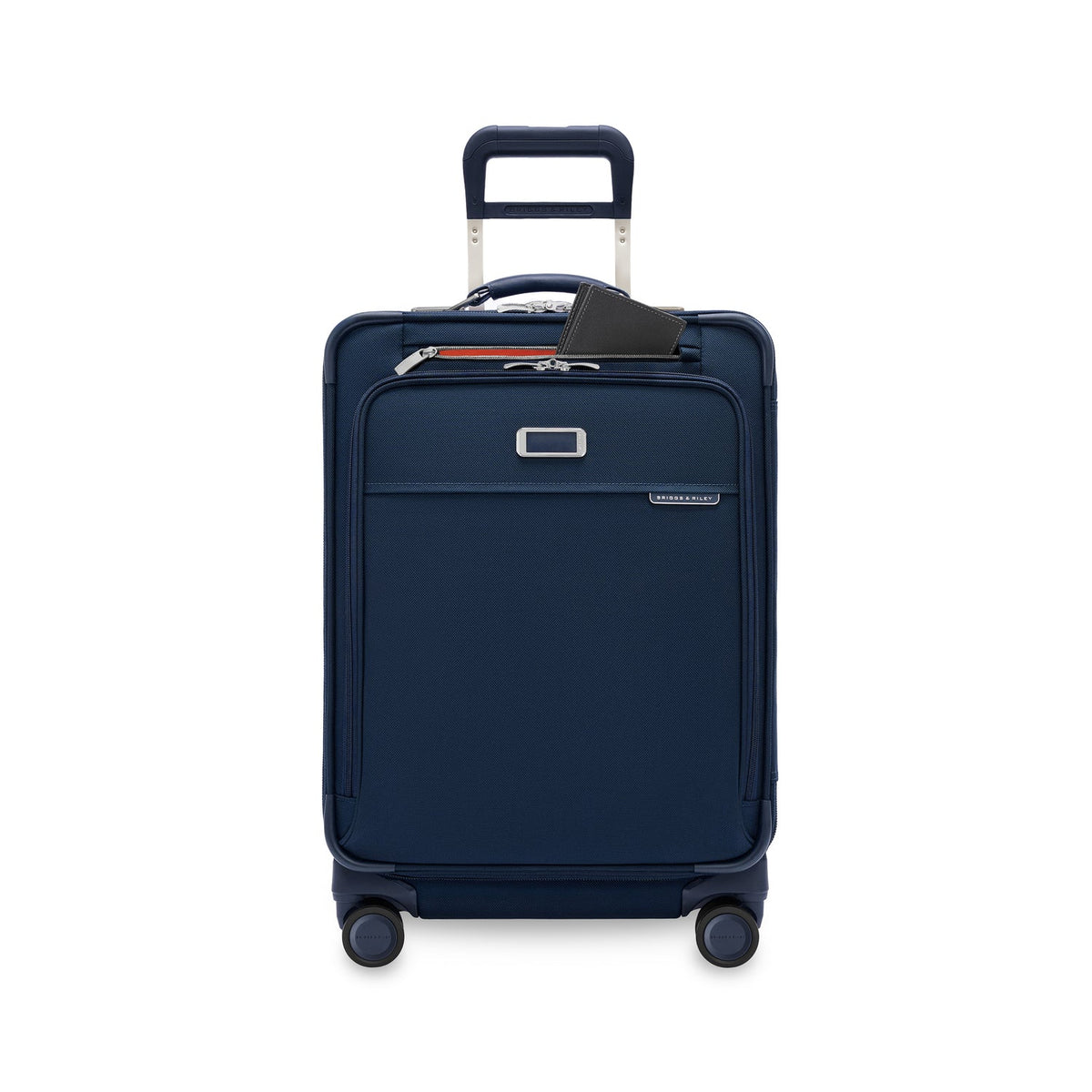 Briggs & Riley Baseline Compact Checked Expandable Spinner in Navy — detail view 3
