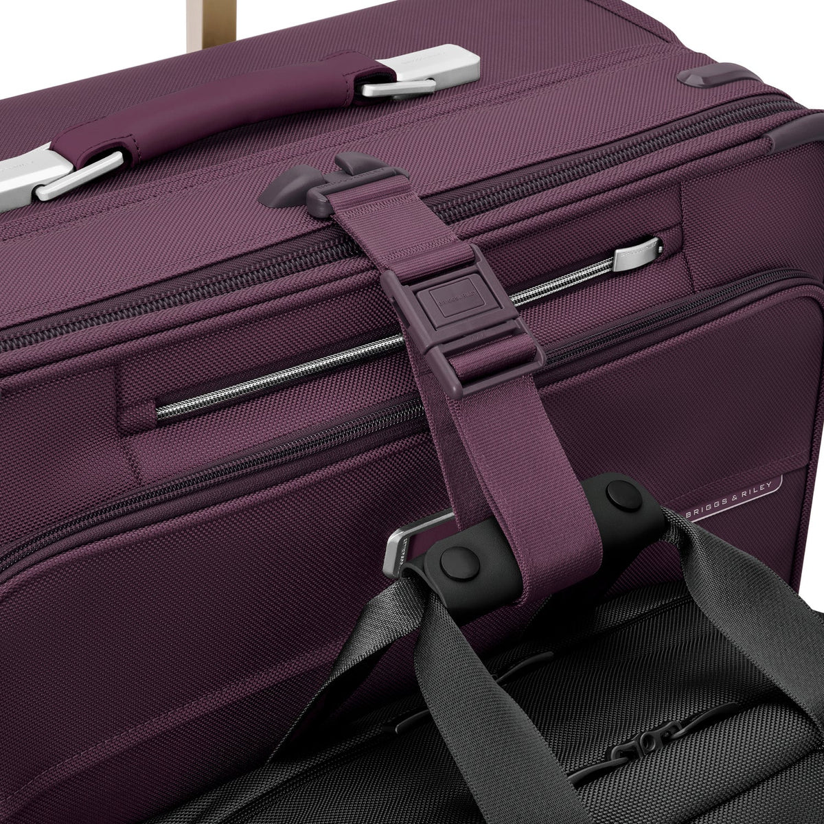Briggs & Riley Baseline Compact Checked Expandable Spinner in Plum — detail view 6