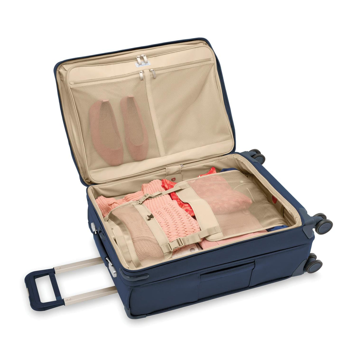 Briggs & Riley Baseline Medium Expandable Spinner in Navy — interior view 5
