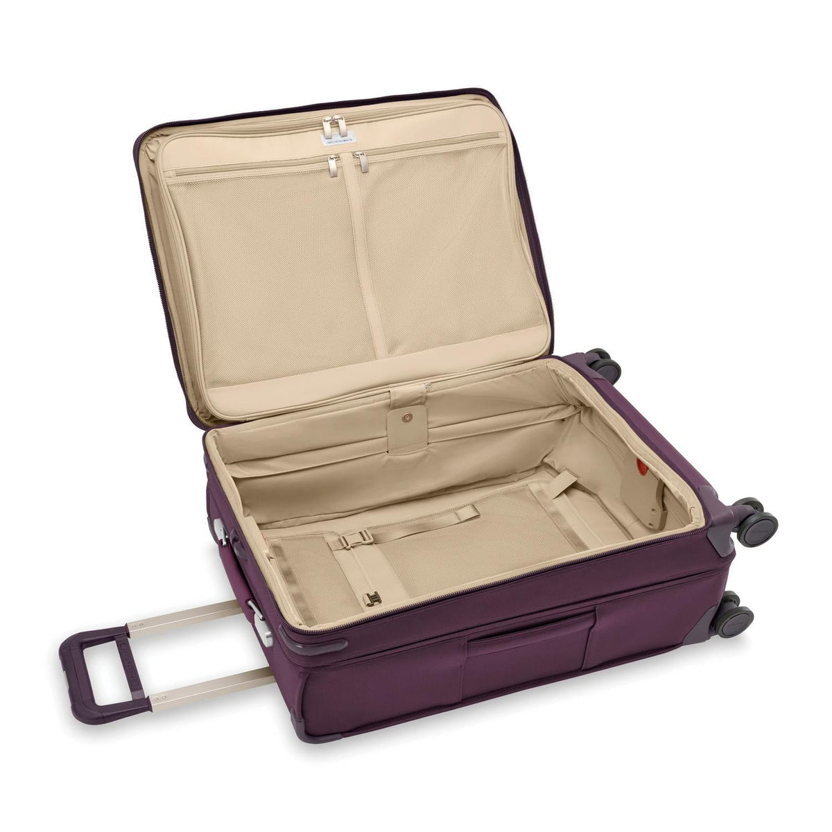 Briggs & Riley Baseline Medium Expandable Spinner in Plum — interior view