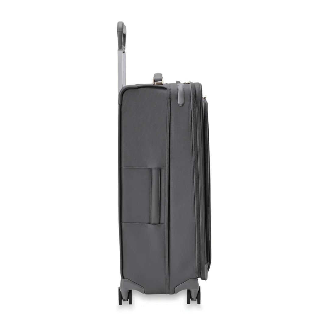 Briggs & Riley Baseline Large Expandable Spinner in Steel Gray — side view