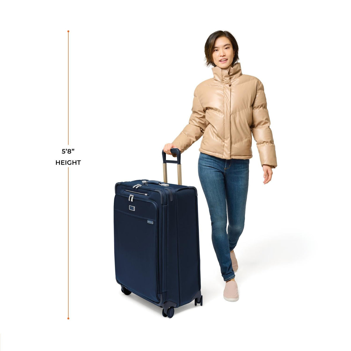 Briggs & Riley Baseline Large Expandable Spinner in Navy — lifestyle