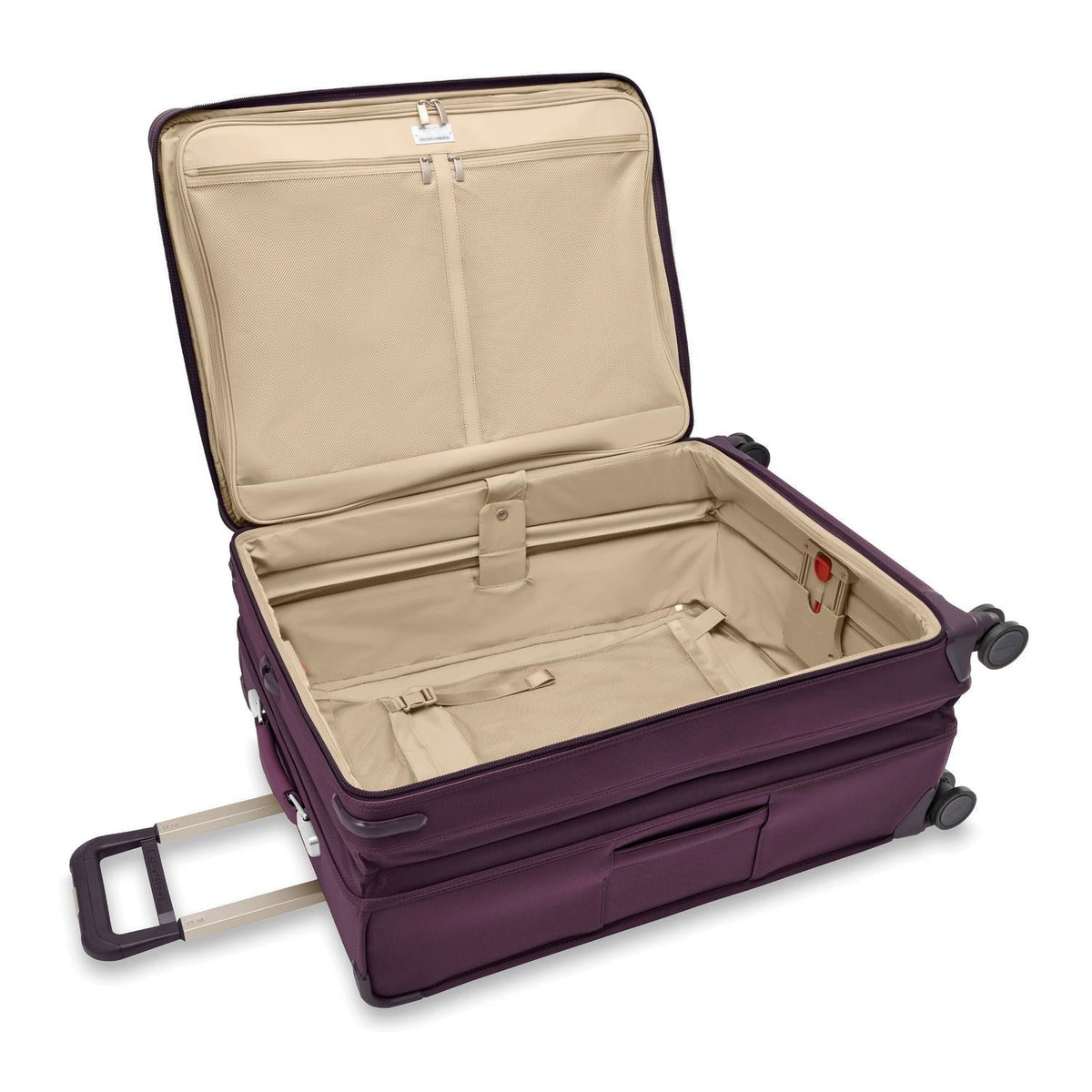 Briggs & Riley Baseline Large Expandable Spinner in Plum — interior view