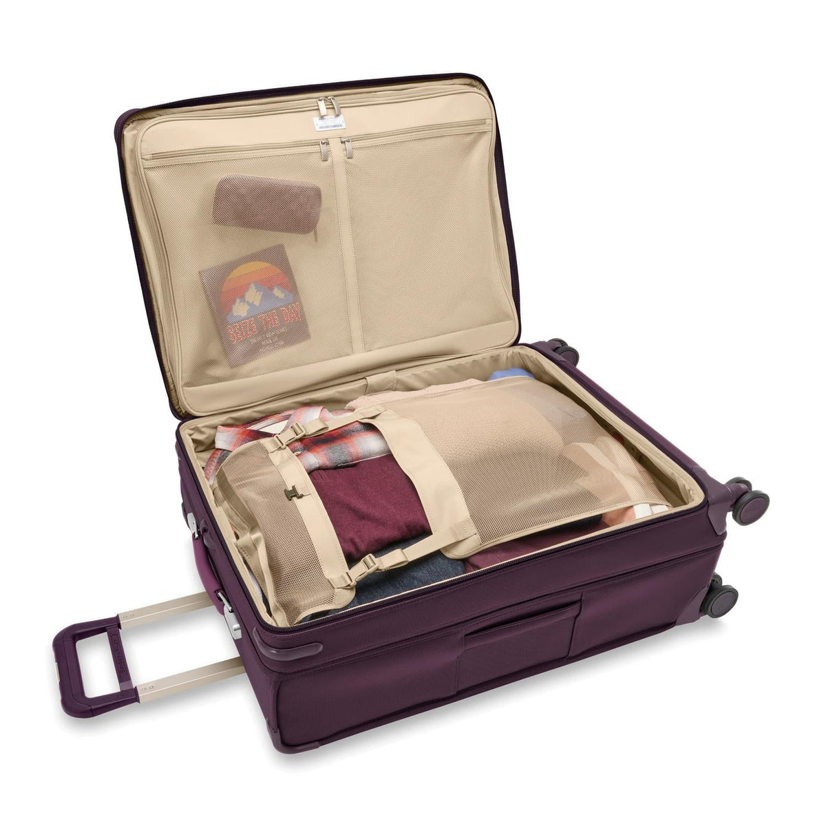 Briggs & Riley Baseline Large Expandable Spinner in Plum — interior view 5
