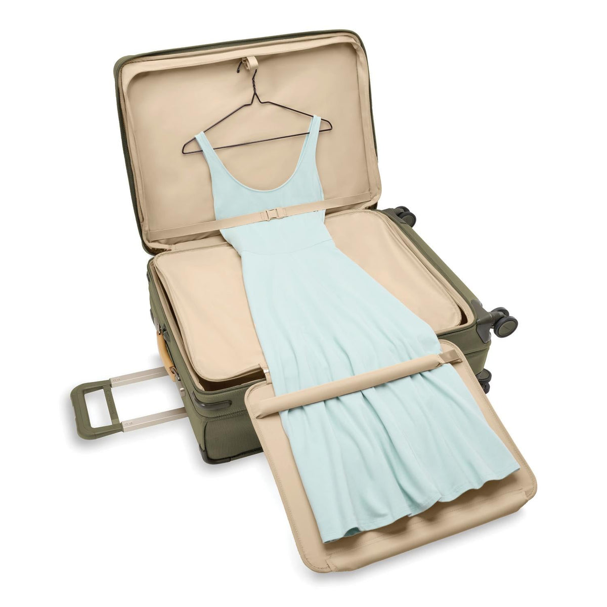 Briggs & Riley Baseline Large Expandable Spinner in Olive — interior view 2