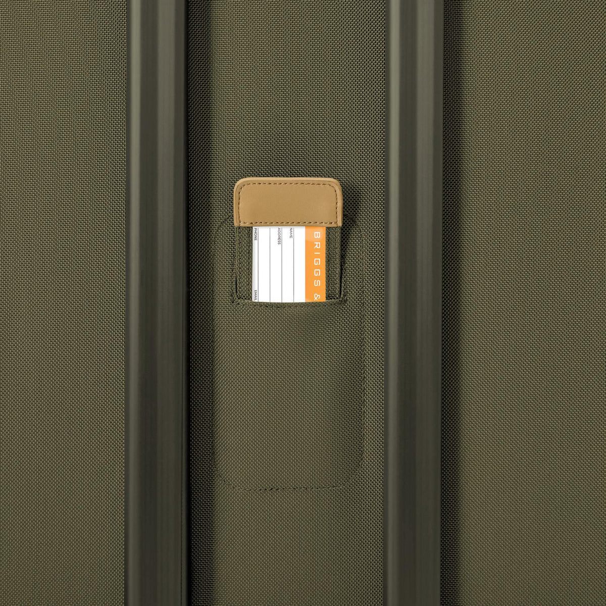 Briggs & Riley Baseline Large Expandable Spinner in Olive — detail view