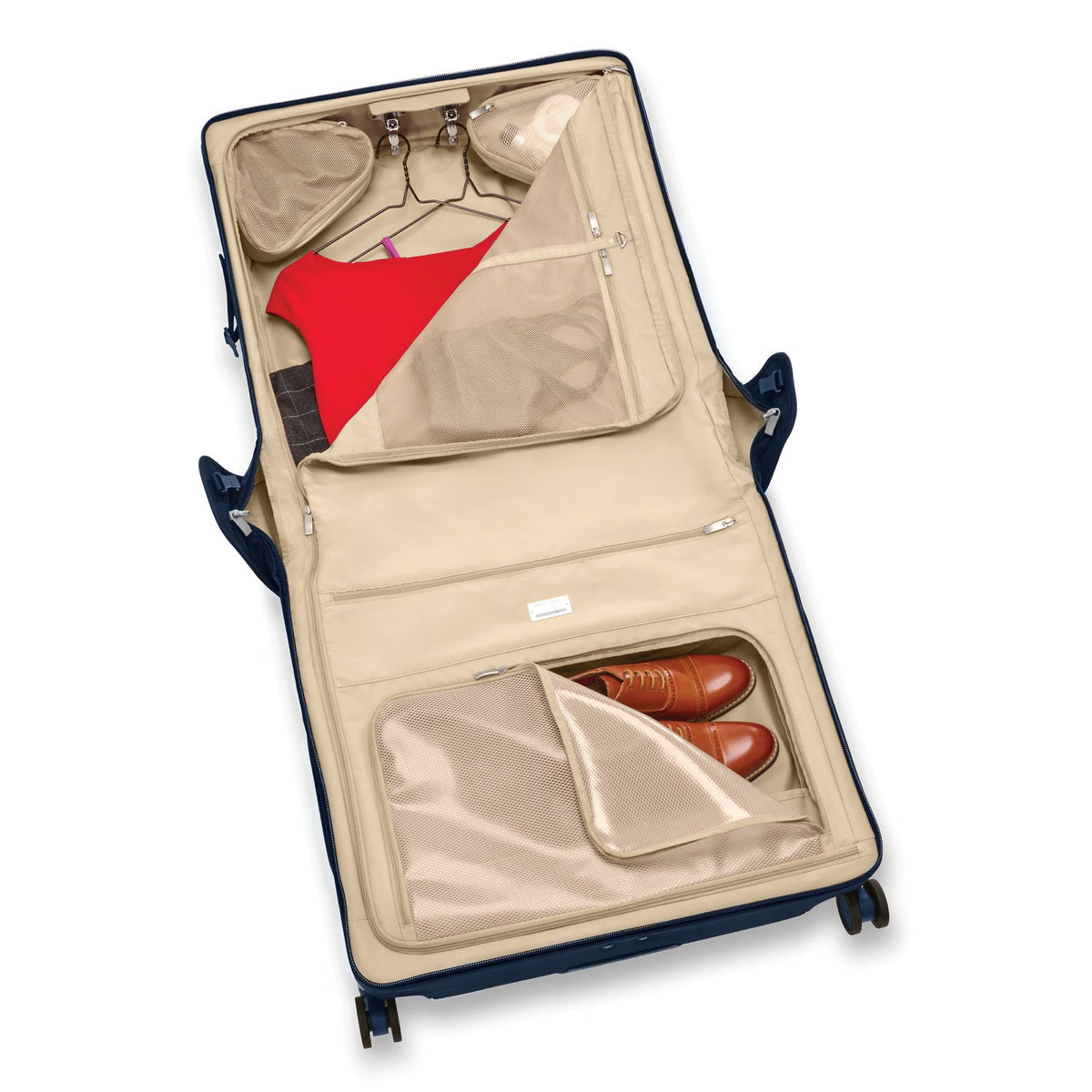 Briggs & Riley Baseline Deluxe Wardrobe Spinner in Navy — interior view 3