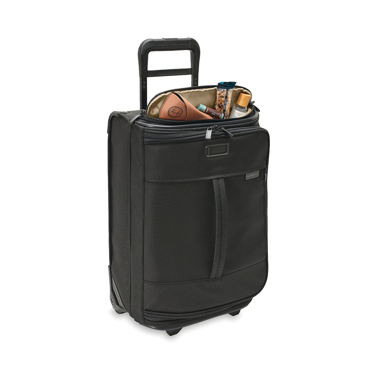 Briggs & Riley Baseline Global 2-Wheel Carry-on Duffle in Black — angle view 3