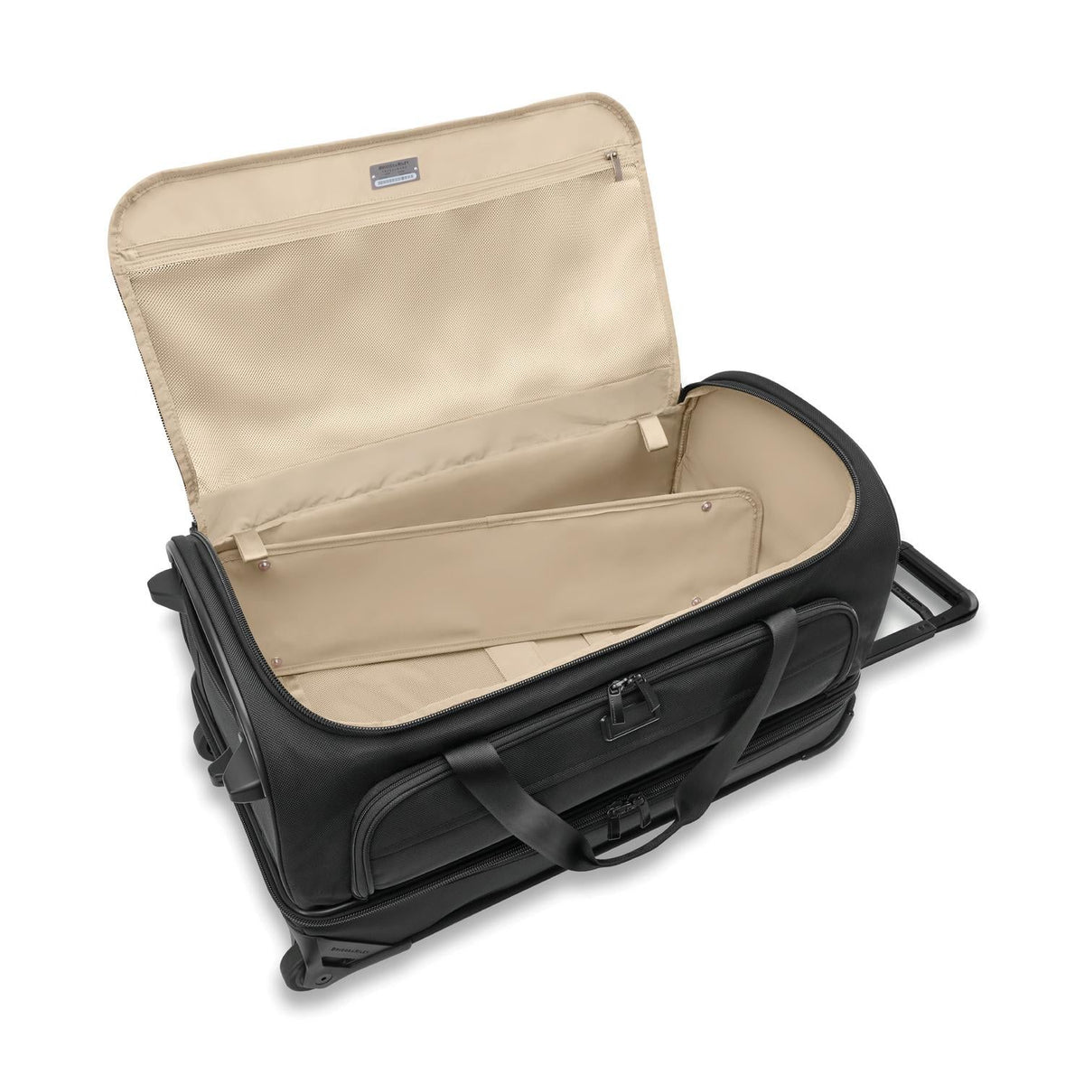 Briggs & Riley Baseline Medium 2-Wheel Duffle in Black — detail view