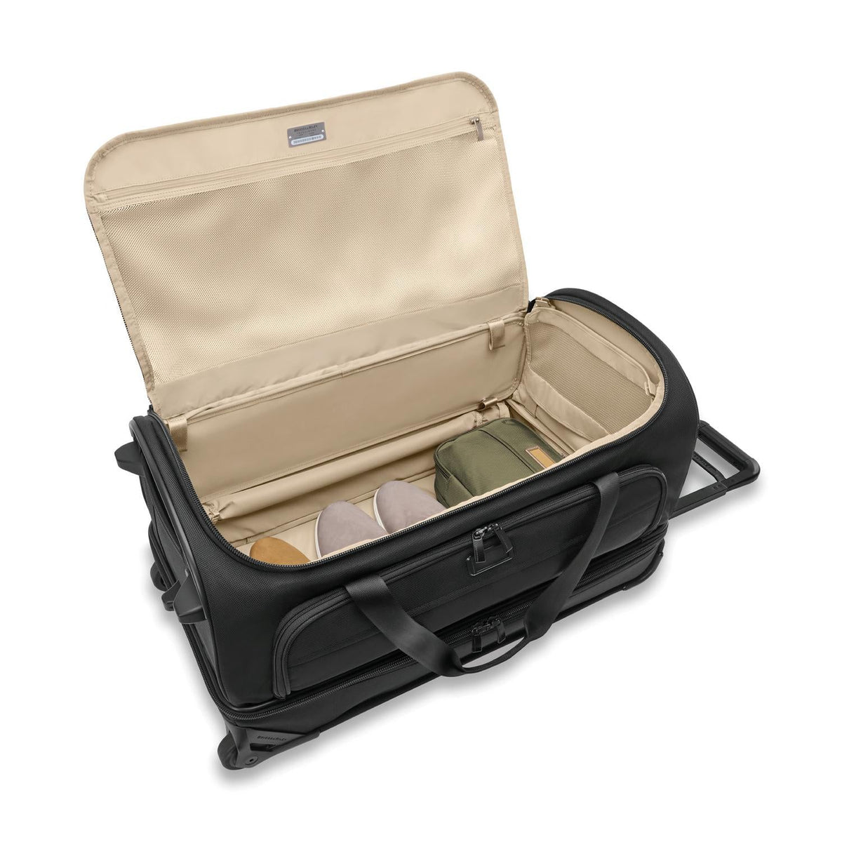 Briggs & Riley Baseline Medium 2-Wheel Duffle in Black — interior view 2