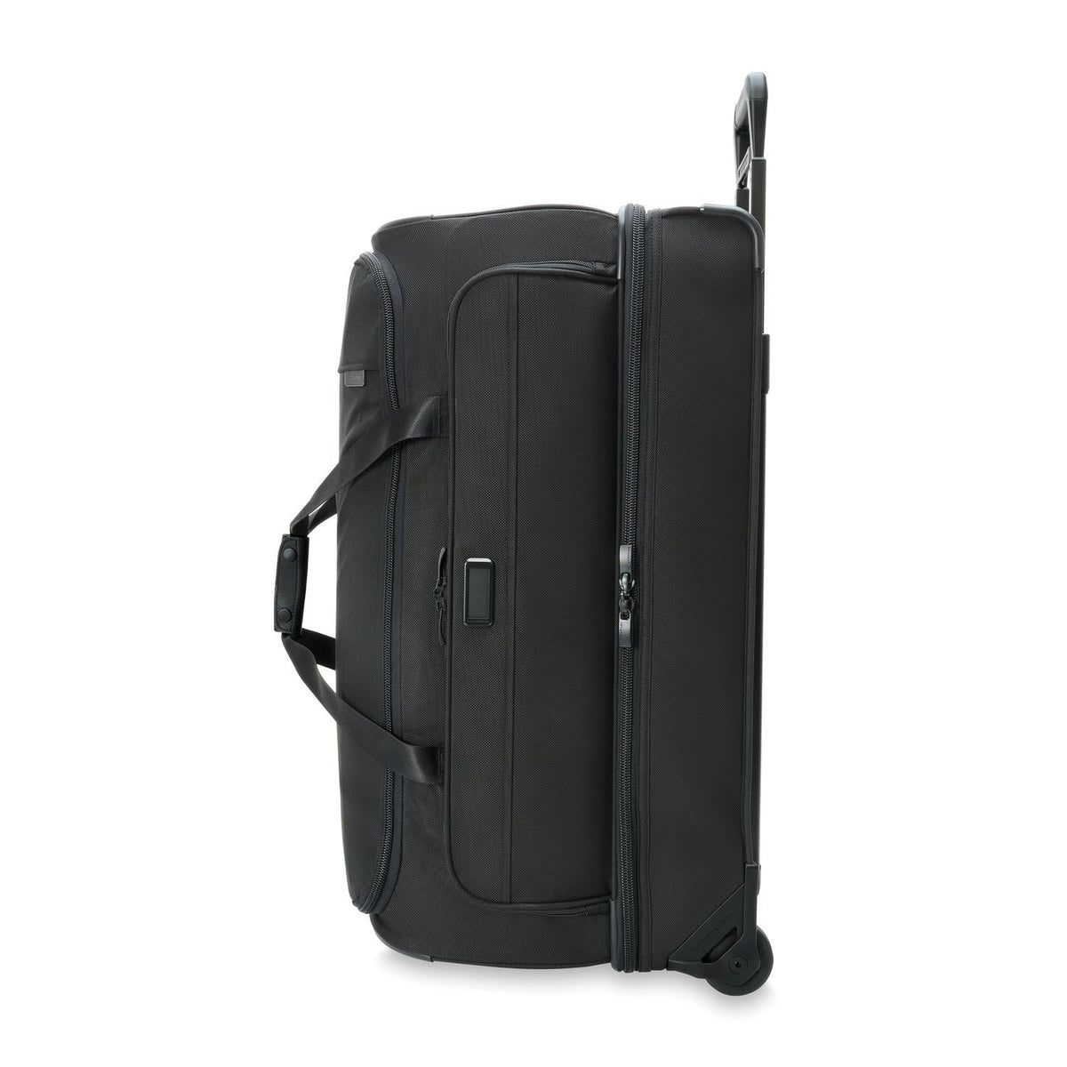Briggs & Riley Baseline Large 2-Wheel Duffel in Black — angle view 4