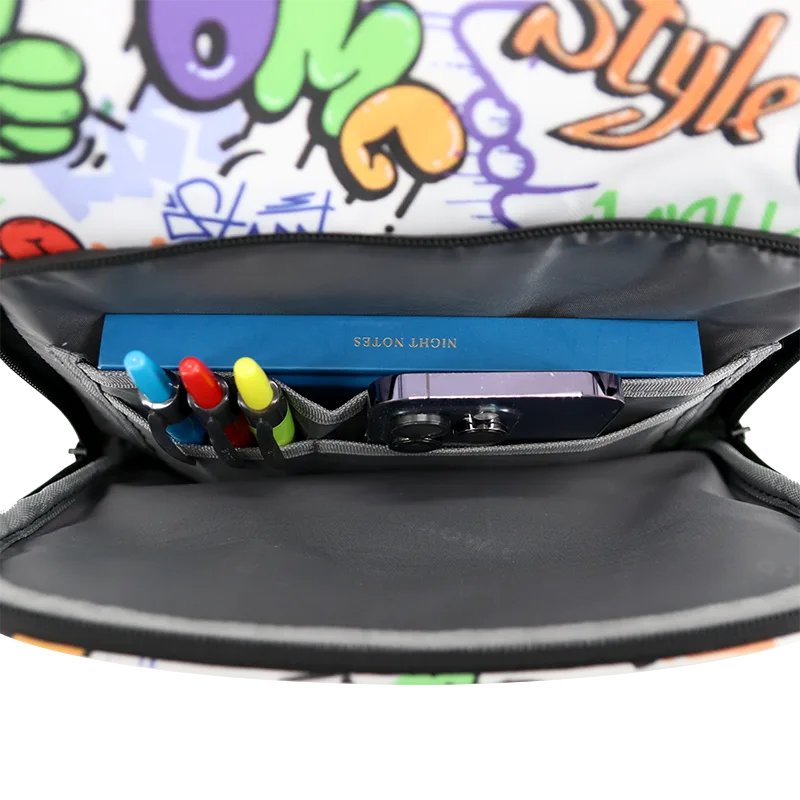 J World Junior Backpack With Lunch Box For School in Street Art — detail view 2 # color_Street Art
