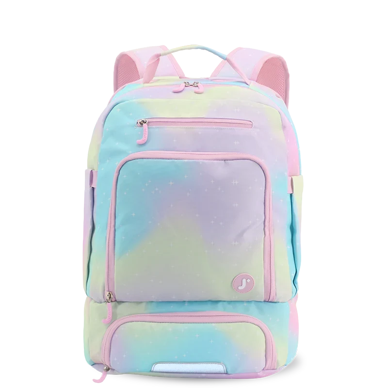 J World Packmate 2-in-1 Backpack With Built-in Lunch Bag in Aurora — front view # color_Aurora