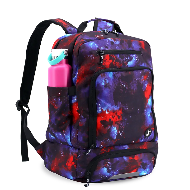 J World Packmate 2-in-1 Backpack With Built-in Lunch Bag in Galaxy — angle view 2 # color_Galaxy