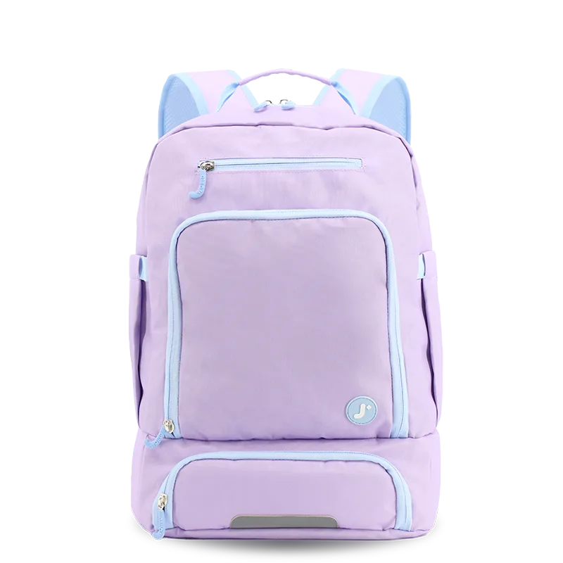 J World Packmate 2-in-1 Backpack With Built-in Lunch Bag in Purple — front view 2 # color_Purple