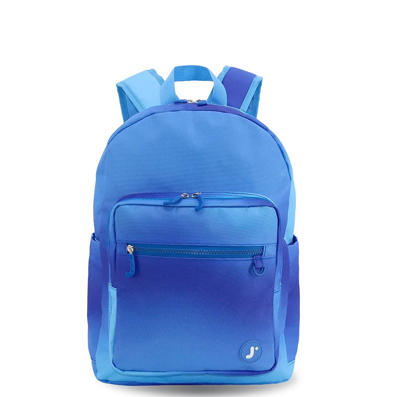 J World Zenpack Jr. Kids Laptop Backpack in Blue Gradient — front view # color_Blue Gradient