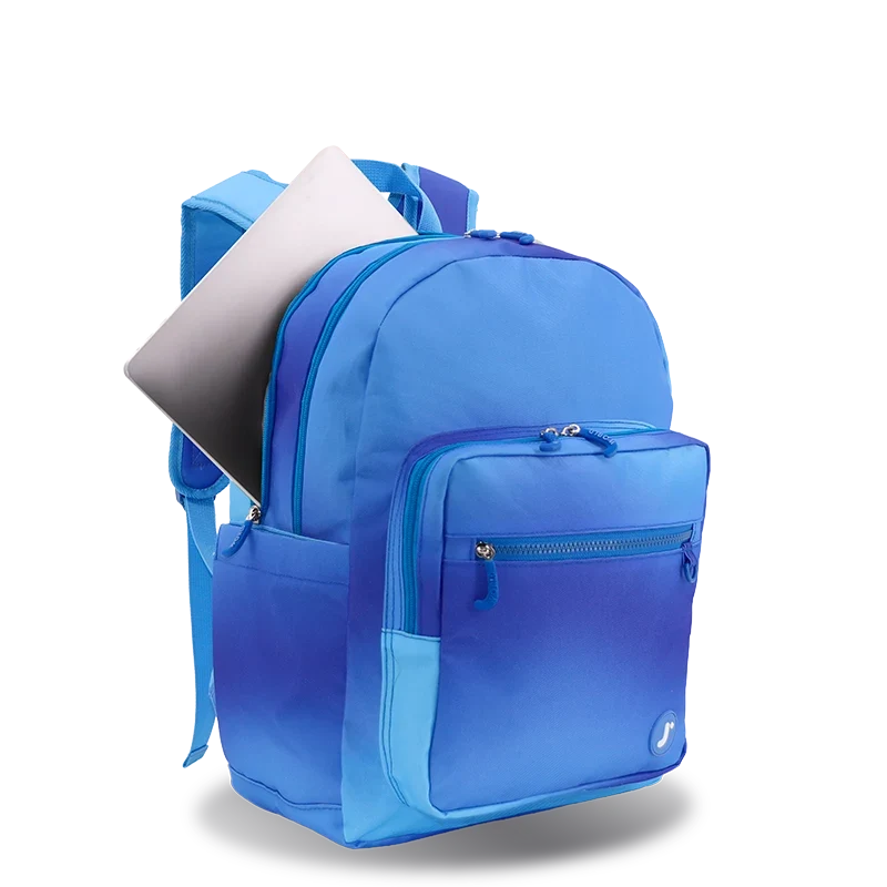 J World Zenpack Jr. Kids Laptop Backpack in Blue Gradient — interior view # color_Blue Gradient