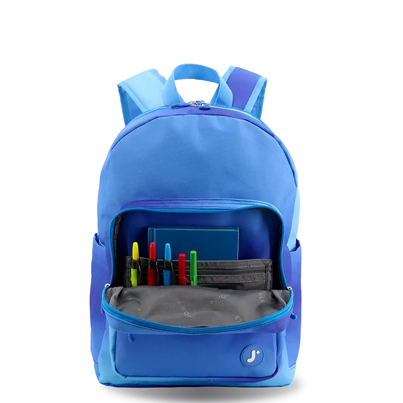 J World Zenpack Jr. Kids Laptop Backpack in Blue Gradient — detail view # color_Blue Gradient