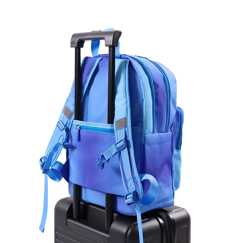 J World Zenpack Jr. Kids Laptop Backpack in Blue Gradient — back view 2 # color_Blue Gradient