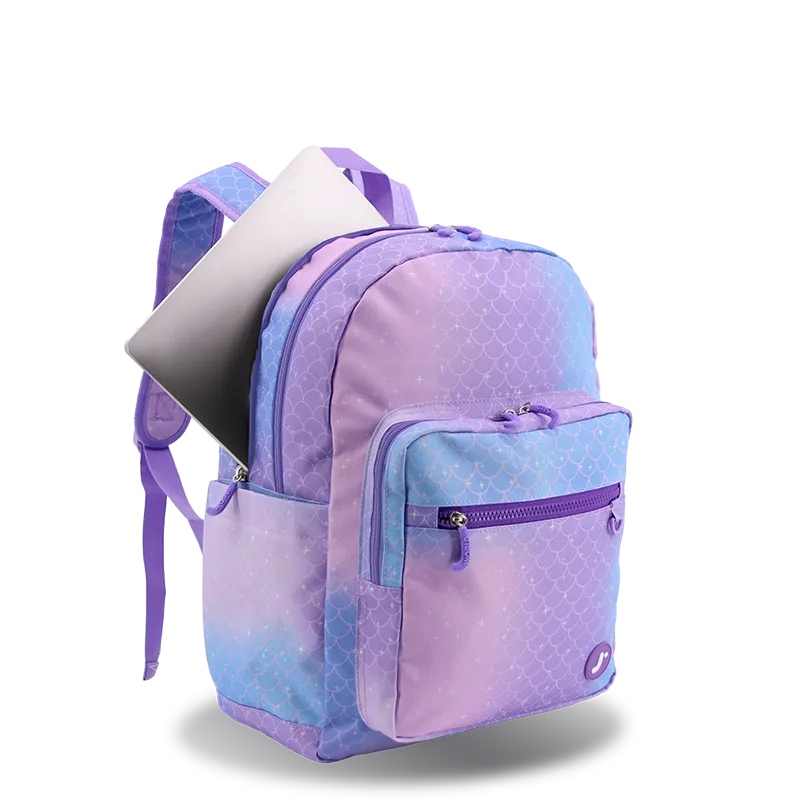 J World Zenpack Jr. Kids Laptop Backpack in Purple Mermaid — interior view # color_Purple Mermaid