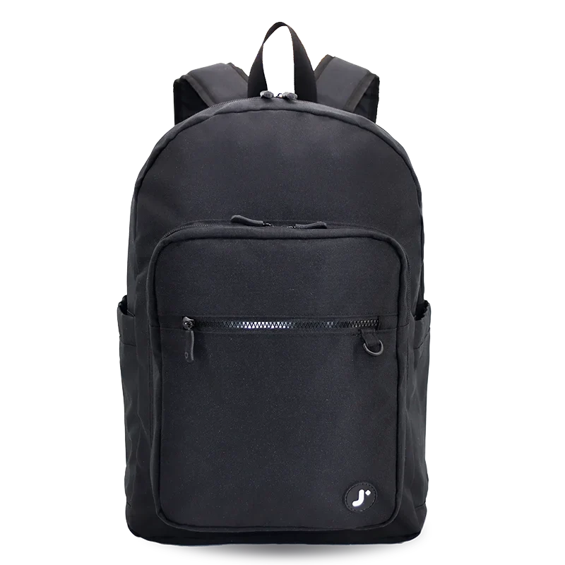 J World Zenpack Laptop Backpack in Black — front view # color_Black