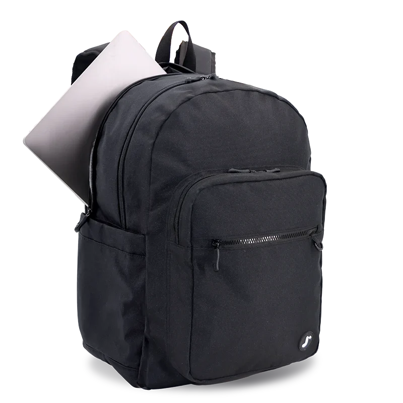 J World Zenpack Laptop Backpack in Black — angle view 2 # color_Black