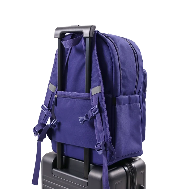 J World Zenpack Laptop Backpack in Navy — angle view 3 # color_Navy