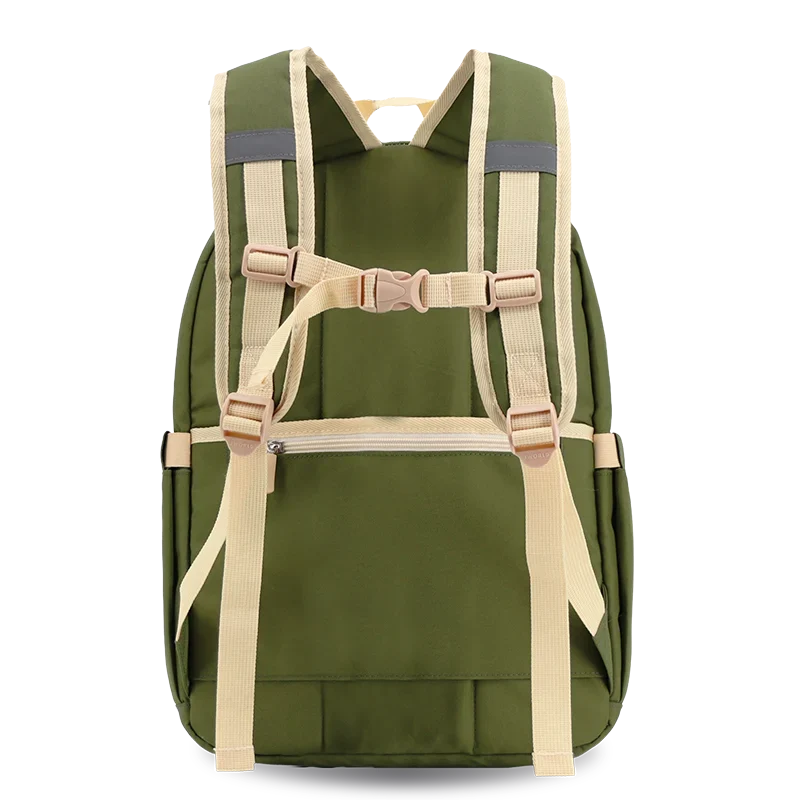 J World Zenpack Laptop Backpack in Olive Green — back view # color_Olive Green