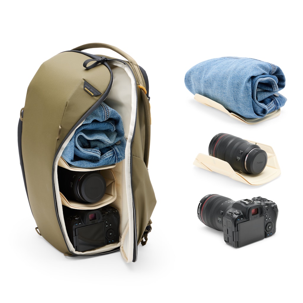 Peak Design Everyday Backpack Zip 20L in Kelp — angle view 2 # color_Kelp