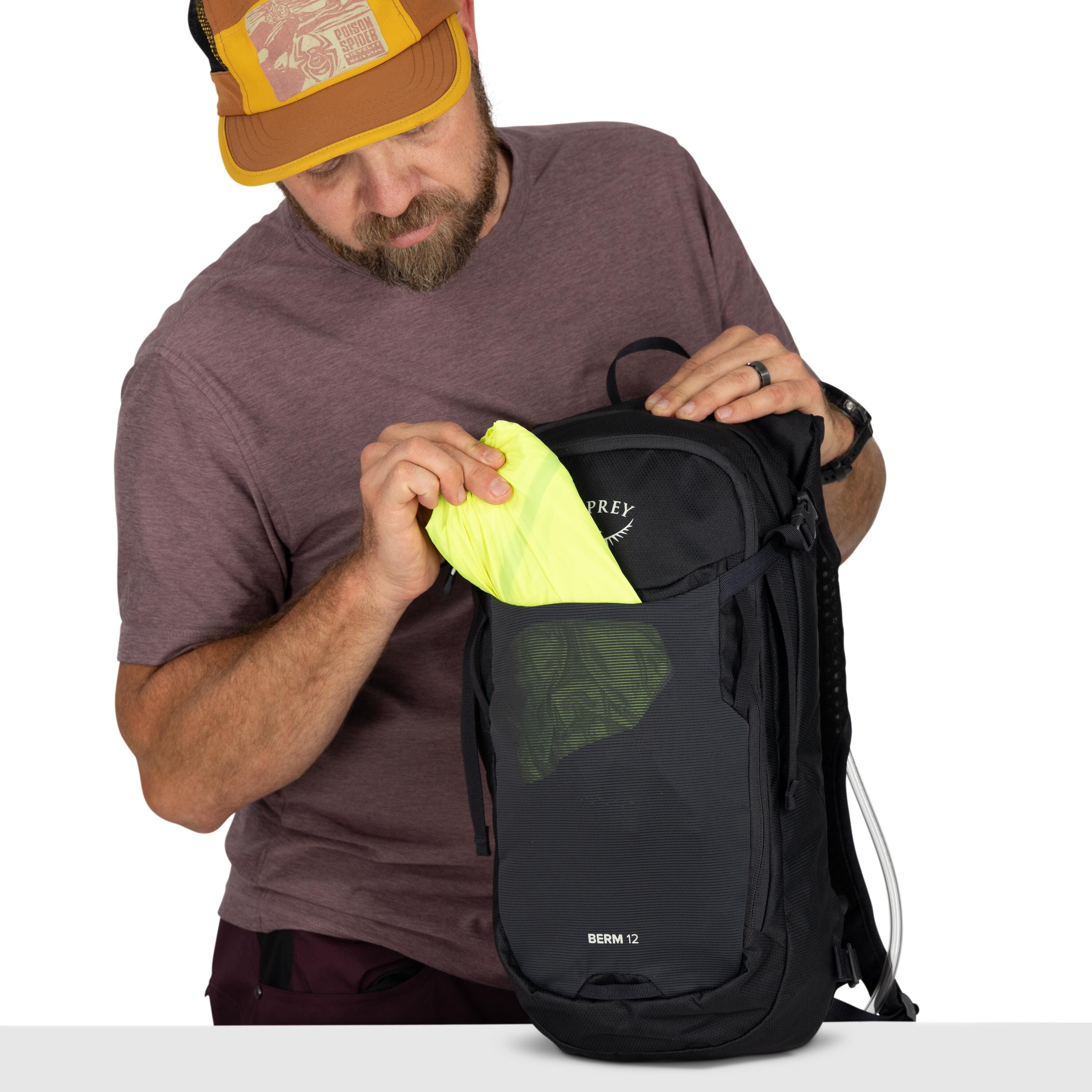 Osprey Berm 12 Bike Hydration Pack 12L in Raven Black — detail view