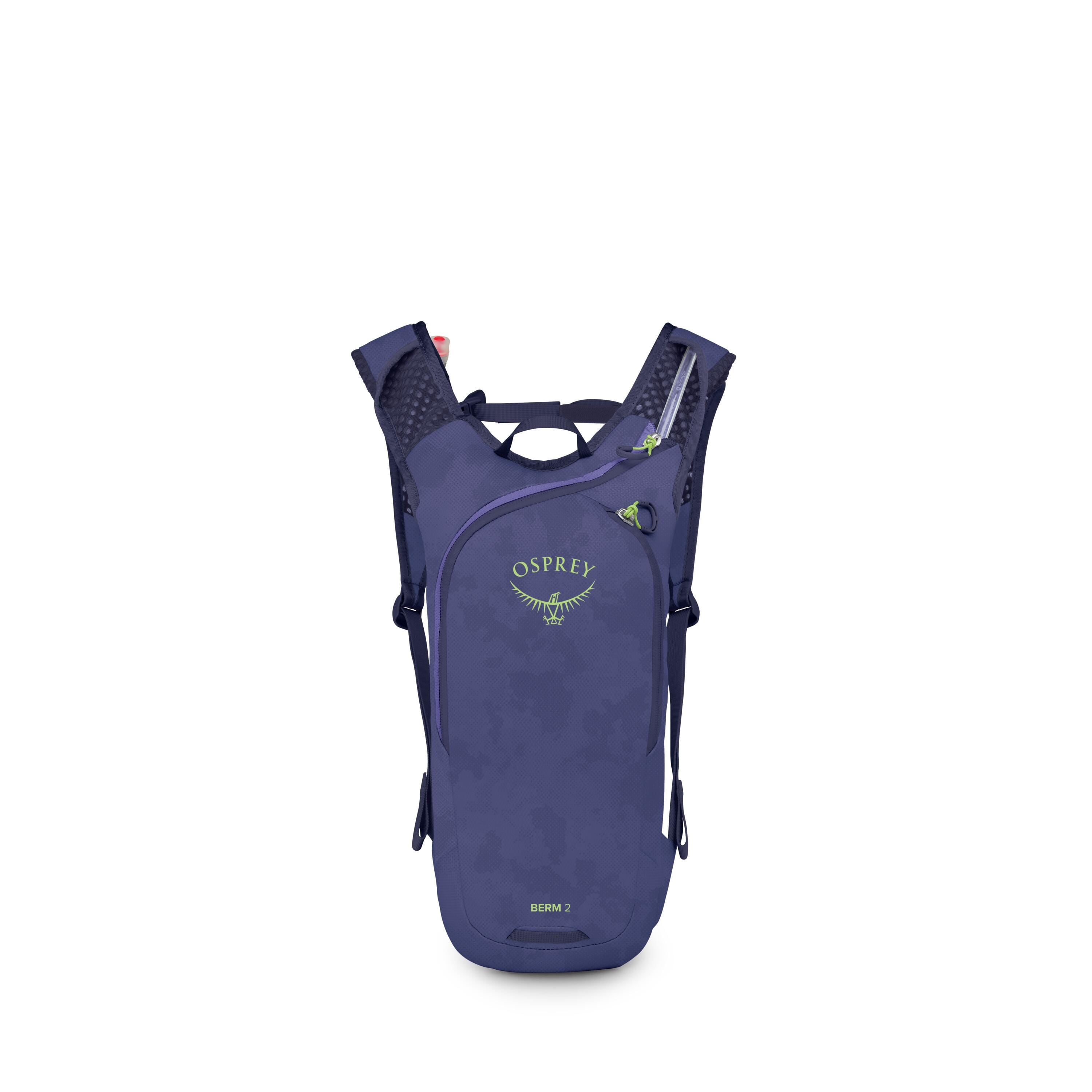 Osprey Berm 2 Bike Hydration Pack 2L in Botswana Purple Dust Print — front view