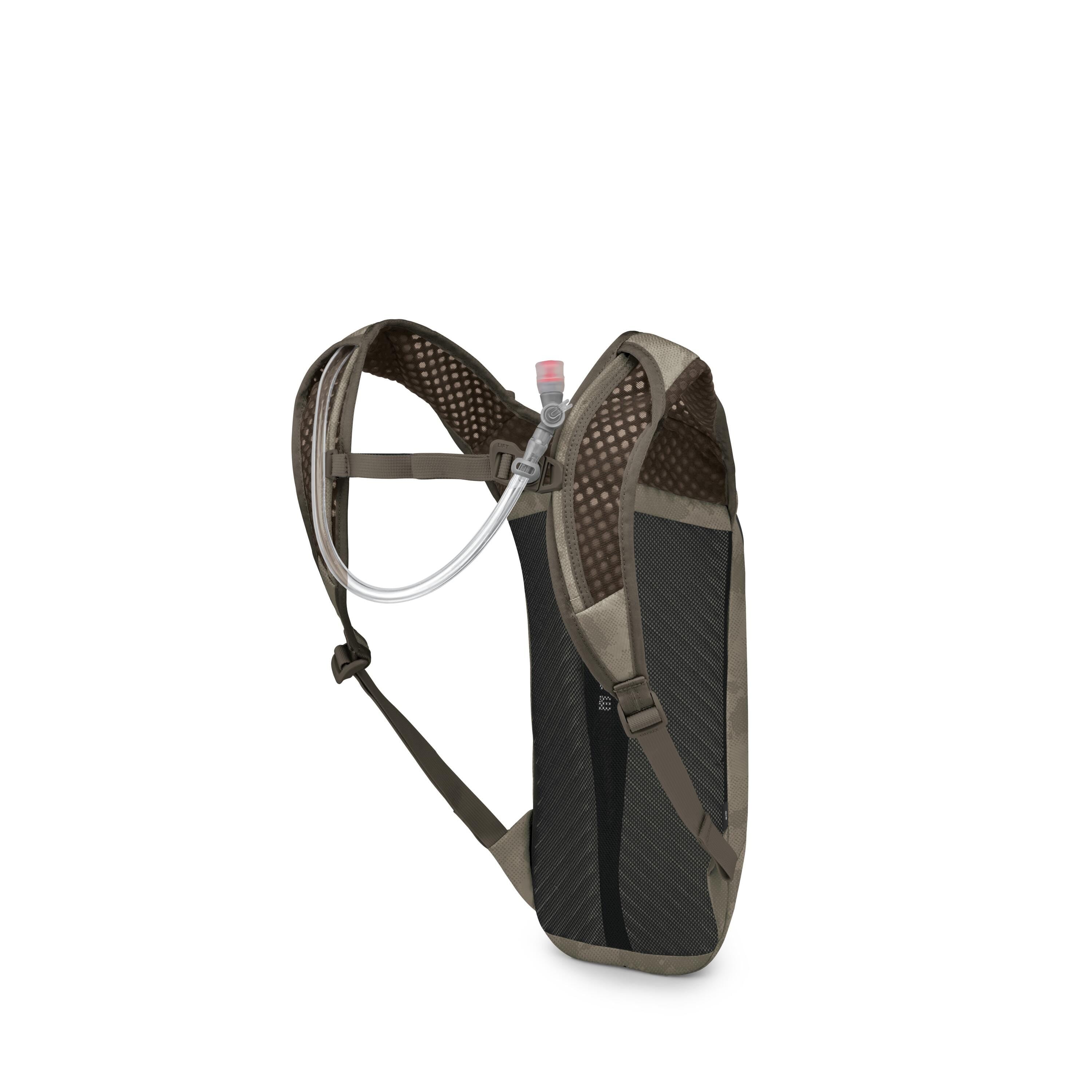 Osprey Berm 2 Bike Hydration Pack 2L in Pediment Grey Dust Print — angle view 3