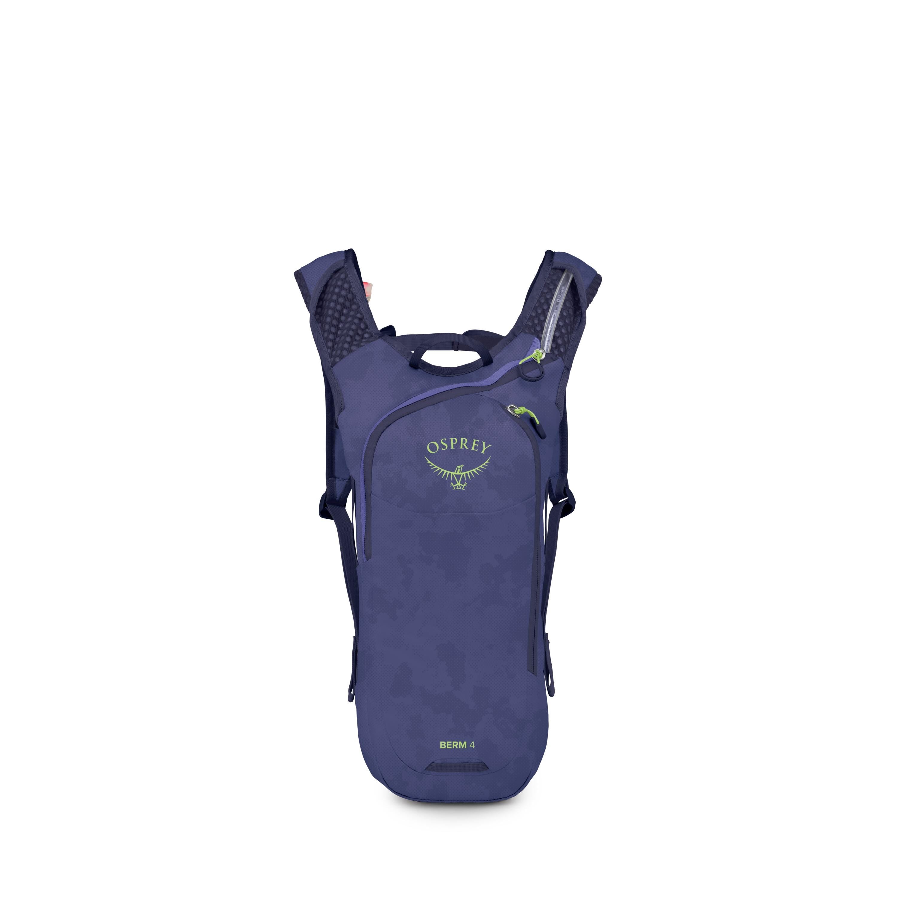 Osprey Berm 4 Bike Hydration Pack 4L in Botswana Purple Dust Print — front view