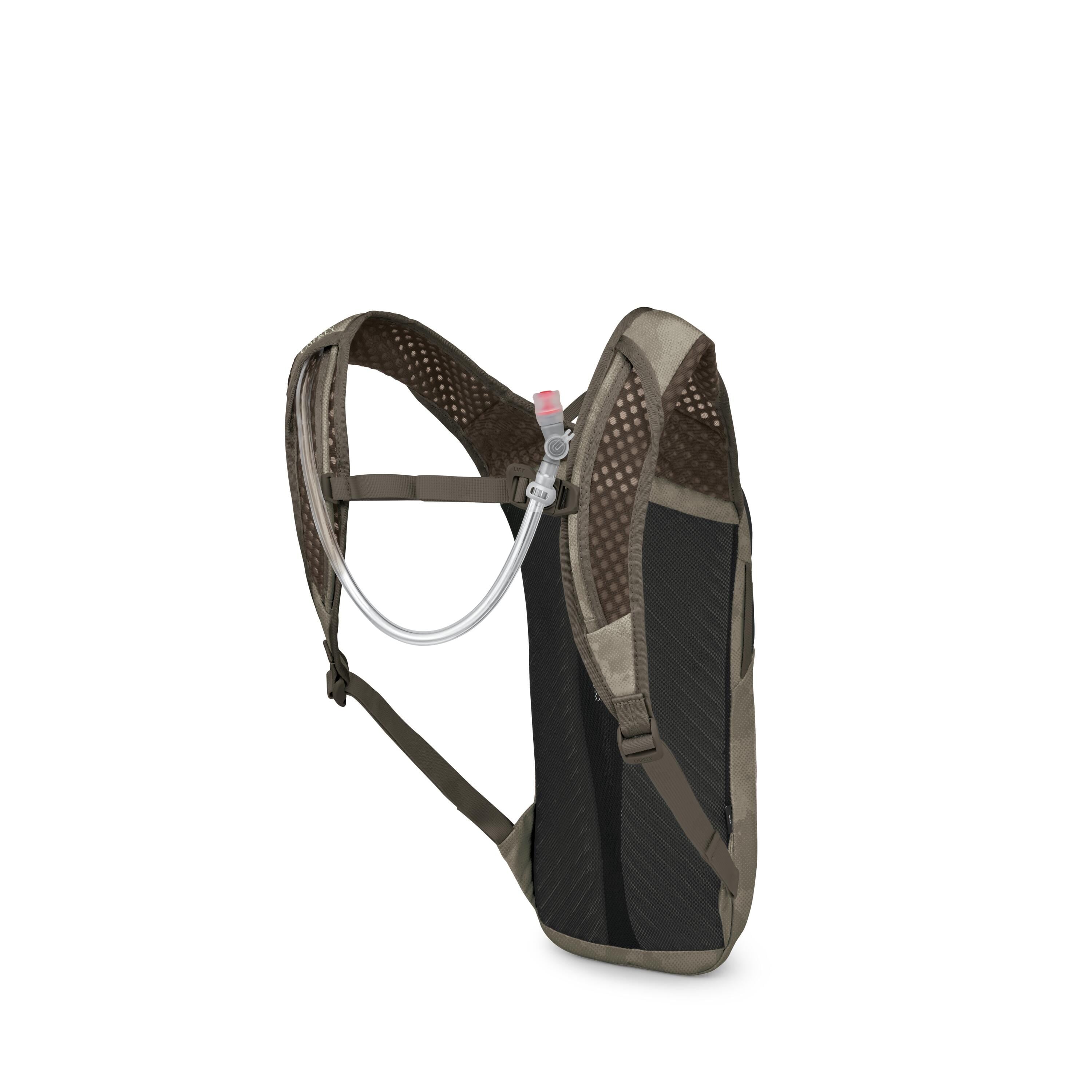 Osprey Berm 4 Bike Hydration Pack 4L in Pediment Grey Dust Print — angle view 3