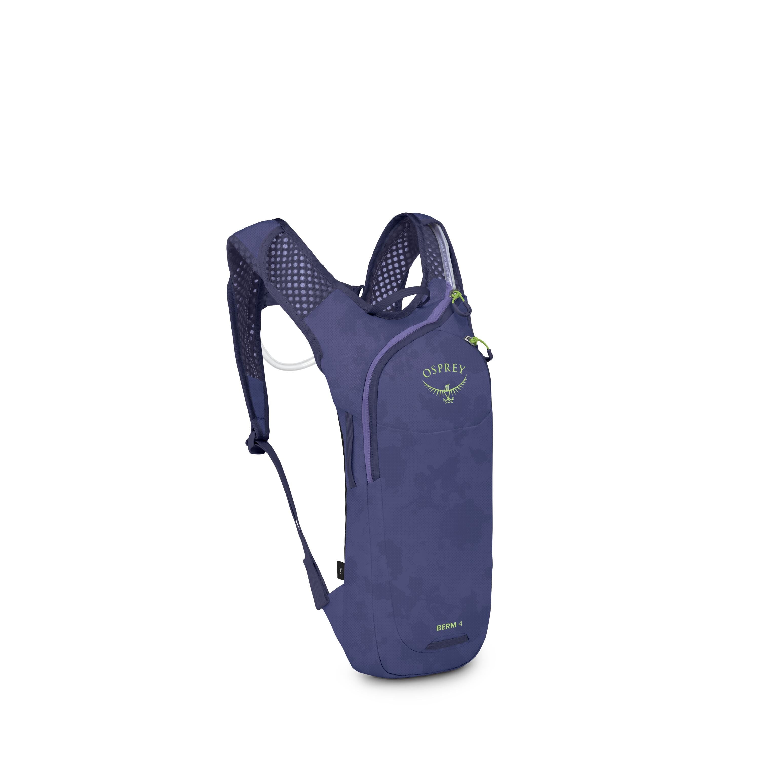 Osprey Berm 4 Bike Hydration Pack 4L in Botswana Purple Dust Print — angle view 2