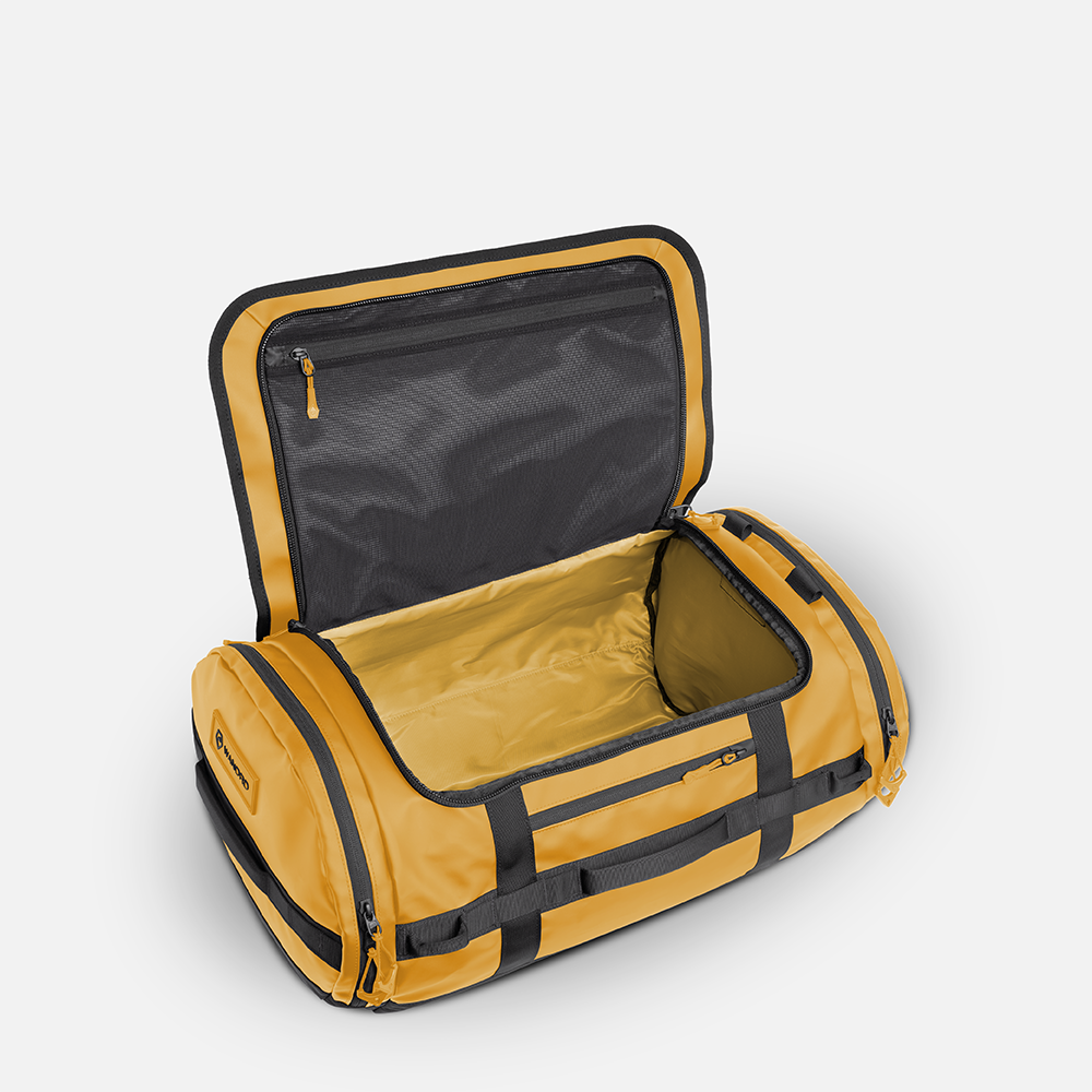 WANDRD CARRYALL Duffel 30L in Dallol Yellow — interior view