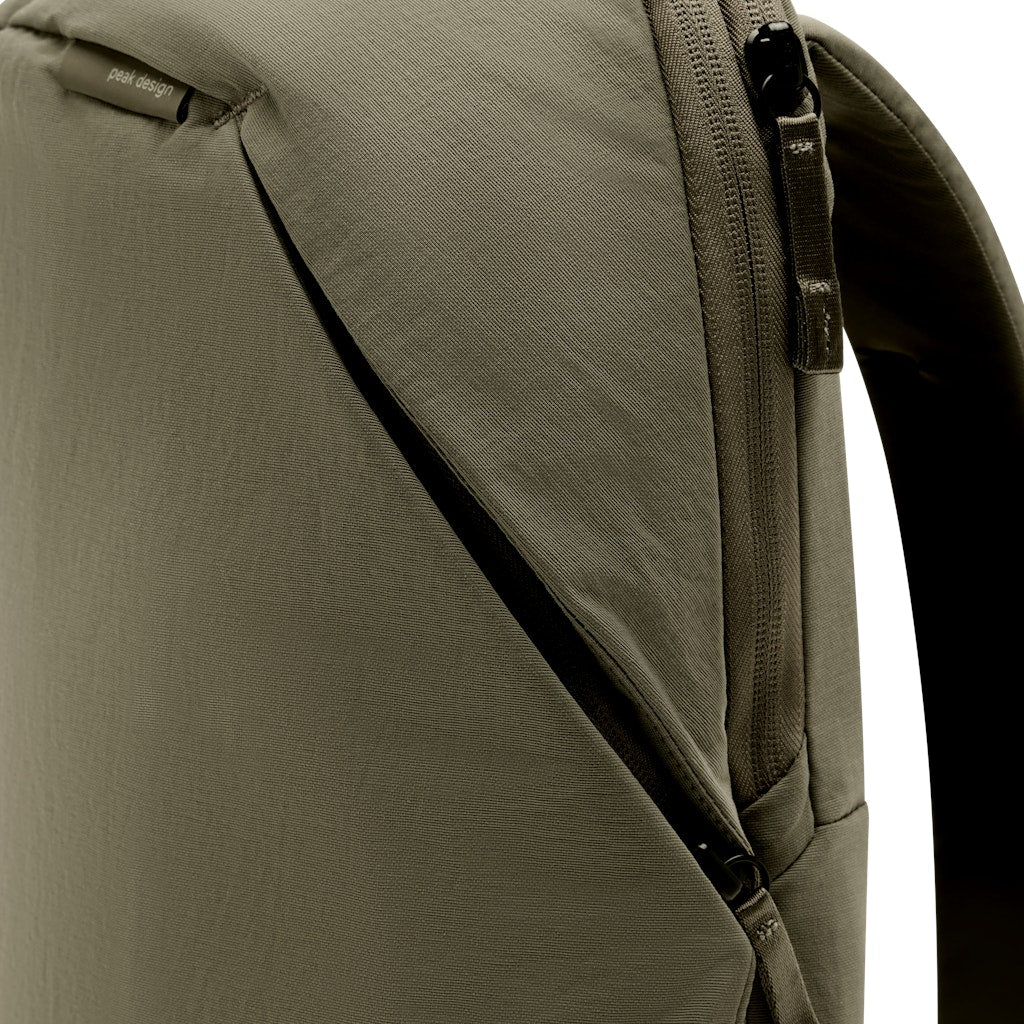 Peak Design City Backpack 15L in Stone — interior view # color_Stone