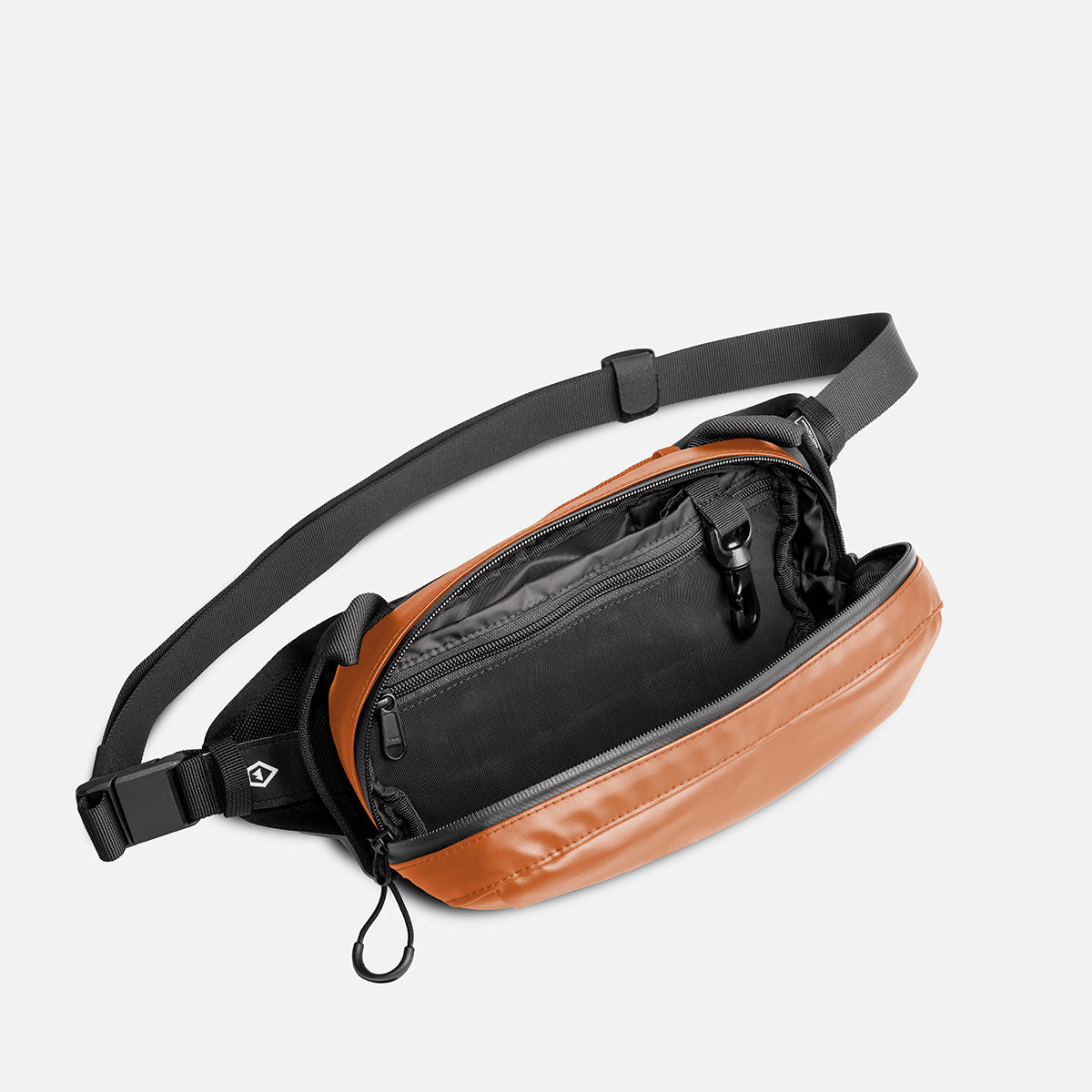 WANDRD D1 Fanny Pack in Sedona Orange — interior view
