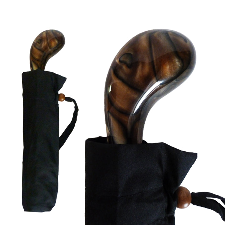 Vista 9012/9013/9014 Acrylic Drum Handle Umbrella in Chocolate — front view # color_Chocolate