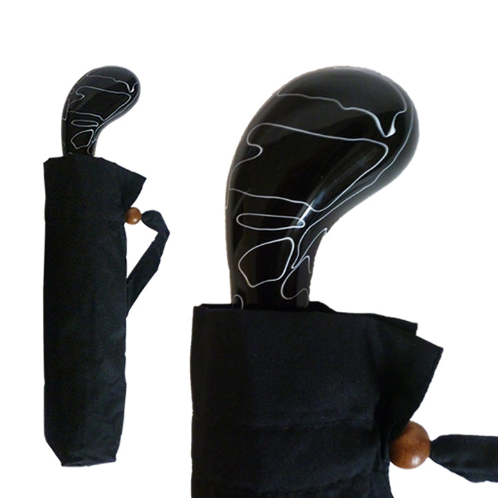 Vista 9012/9013/9014 Acrylic Drum Handle Umbrella in Black — front view # color_Black