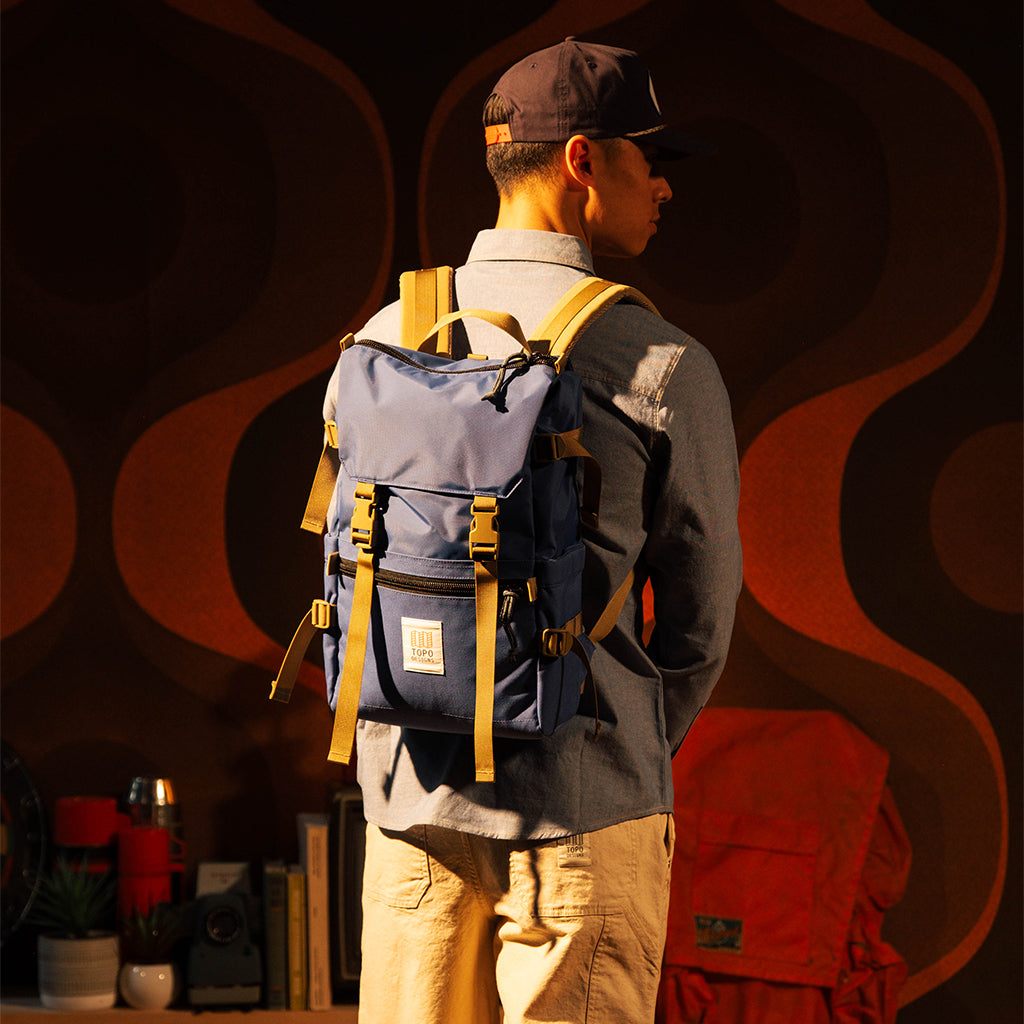 Topo Designs Rover Pack Classic in Cobalt — lifestyle # color_Cobalt