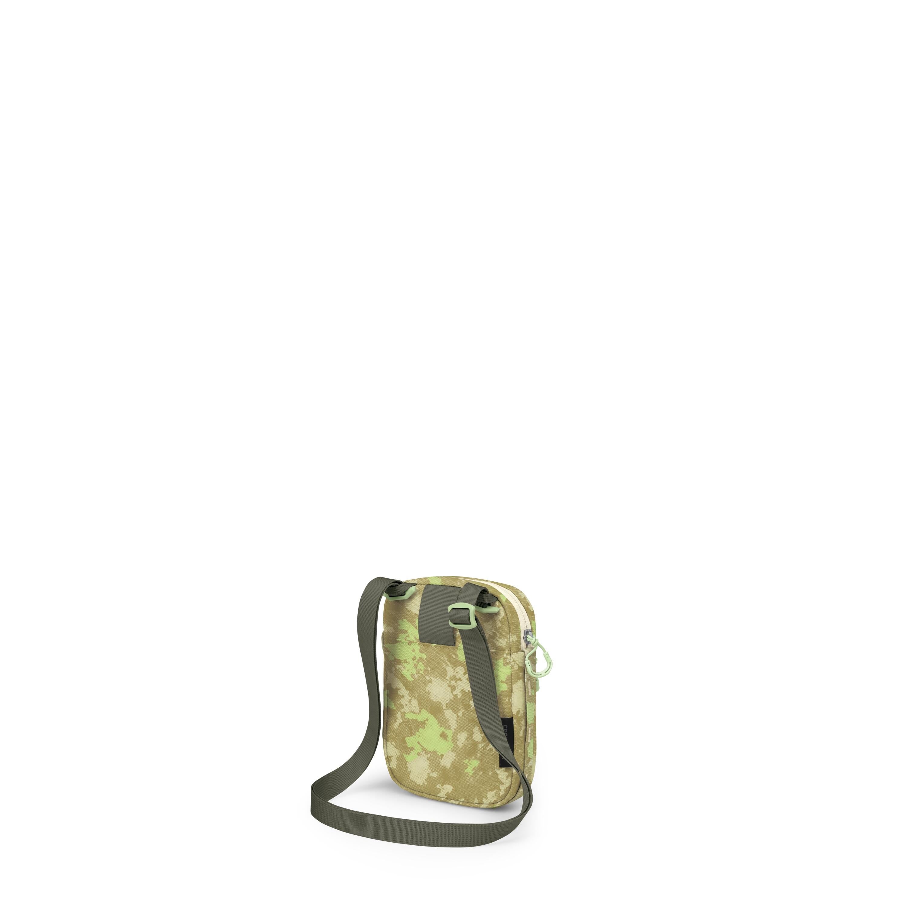 Osprey Daylite Small Crossbody 1L in Sunlit Lichen Print Gravel Tan — angle view 3