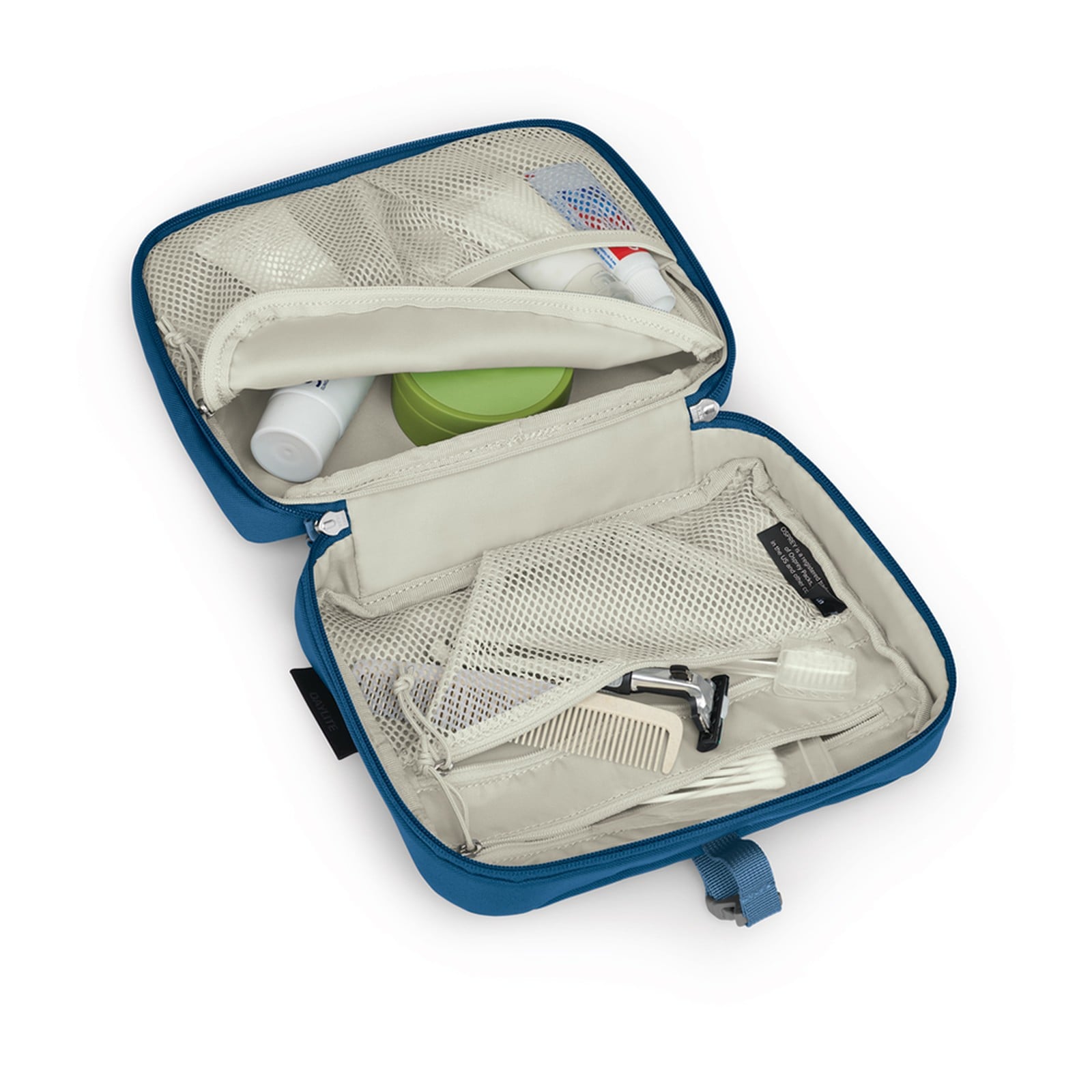 Osprey Daylite Hanging Toiletry Kit in Night Shift Blue — angle view 3