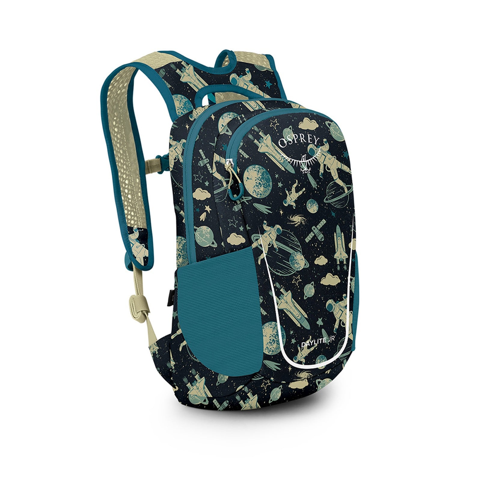 Osprey Daylite JR. 9L in Space Travel Print/Antique Blue — front view # color_Space Travel Print/Antique Blue
