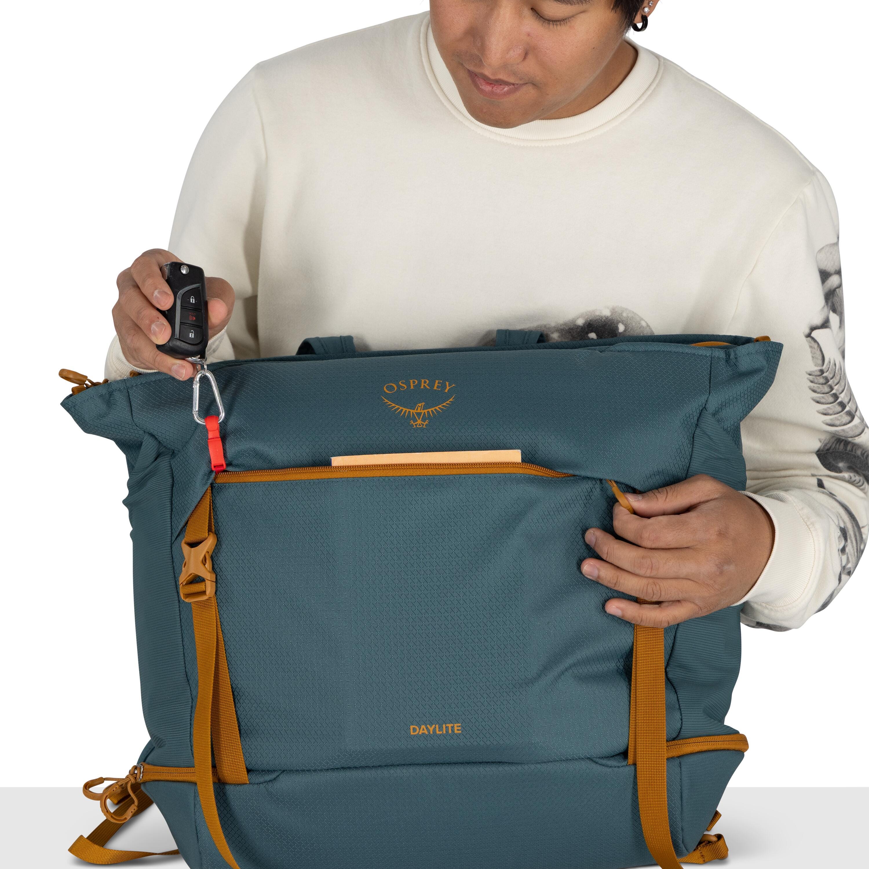 Osprey Daylite Large Tote Pack 26L in Torrent Blue — detail view