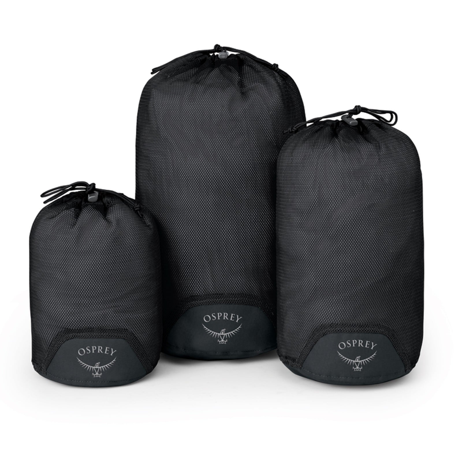 Osprey Daylite Mesh Stuff Sack Set in Black — front view