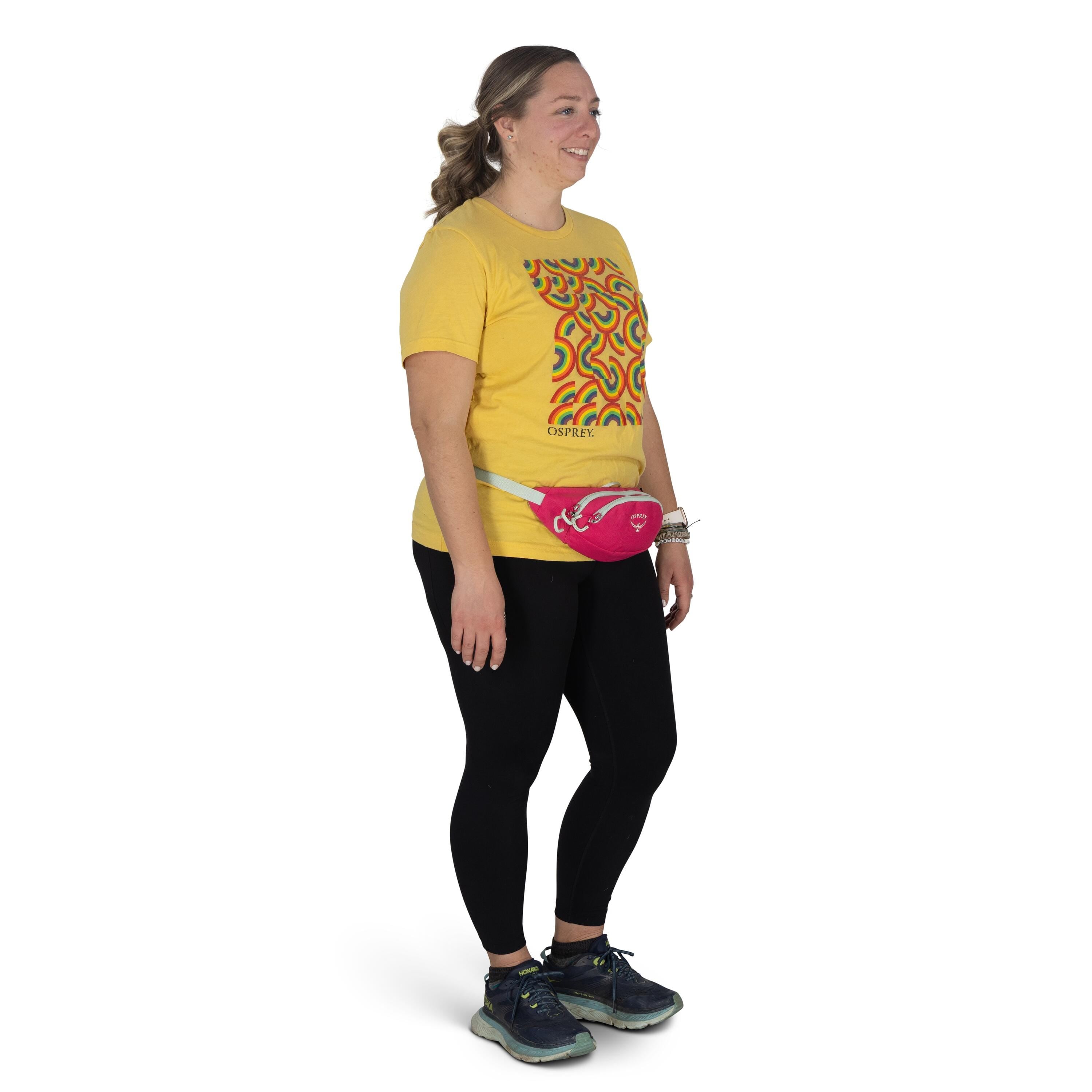 Osprey Daylite Mini Waist Pack 1L in Hotspot Pink — lifestyle